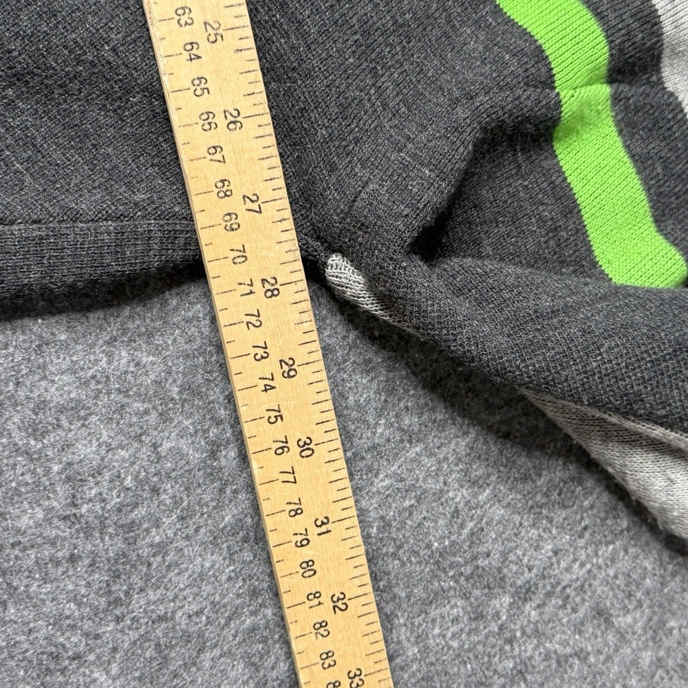 Mecca Sweater Mens XXL Gray Green Crewneck Striped Embroidered Logo Y2K - Picture 7 of 9
